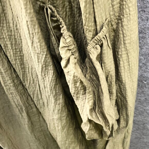 Listicle Ariana Long Sleeve Maxi Dress L Olive Green Square Neck Boho Peasant - Picture 7 of 12